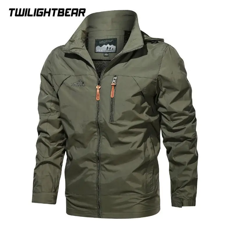 High Quality Men's Jacket 5XL Hooded Coats Multi Pockets Casual Jackets Men Clothing Outdoor Camping Jacket Coats 