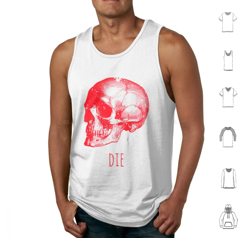 Die-Skull Tank Tops Print Cotton Satanic Satan Baphomet Satanic Temple Satanist Satanism Lucifer Pentagram Devil Goat