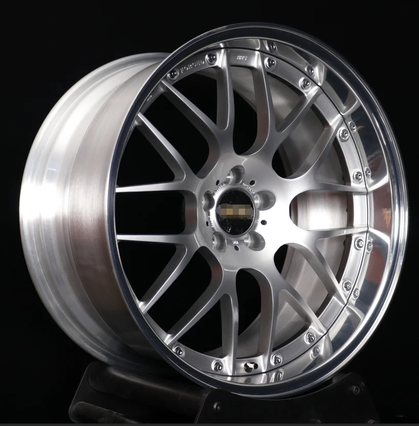 For BMW M2 M3 M4 E36 E46 E46, Mercedes Audi, Porsche 911 997 2-piece 18'' 19'' 5x112 5x120 Forged Wheels with Chrome Rims view 6