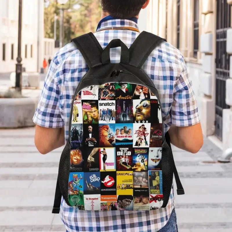 Classic Film Movie Pattern Travel Backpack Men Women School Laptop Bookbag Cinema Theater Gift College Student Daypack Bags