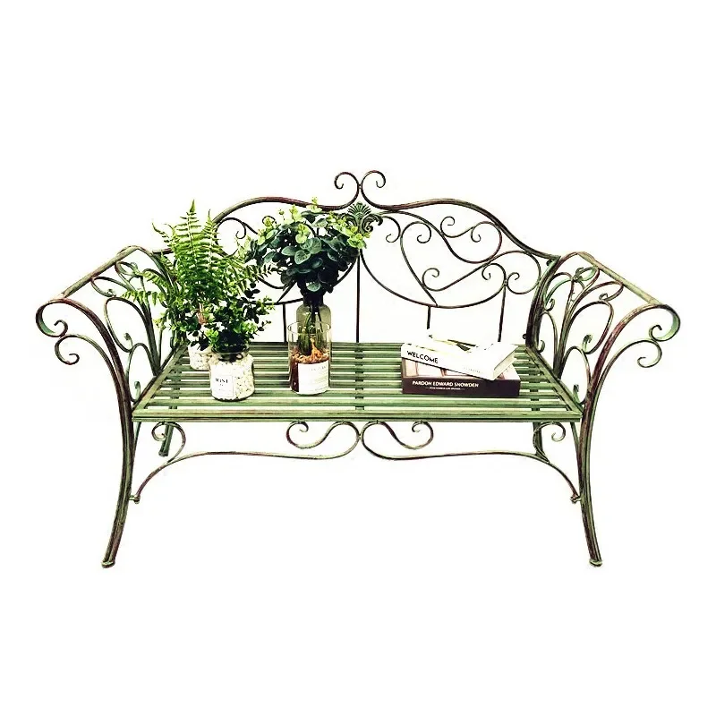 Outdoor garden bench outdoor wrought iron table and chairs three-piece set open-air balcony courtyard park photography props