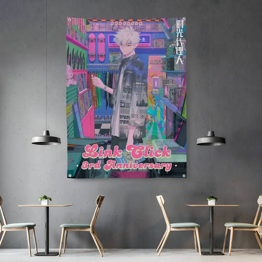 

Anime Game L-LINK CLICKs Flag Room Bedroom Home&Outdoor Wall Hanging Concert Printed Background Decoration Art Banner