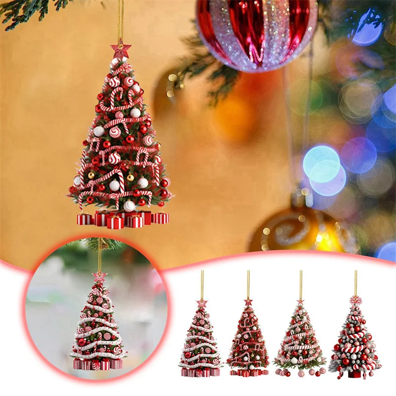 New Year 2025 Light Reflection Christmas Tree Pendant Gifts Decor Ornaments Xmas Christmas Tree Navidad