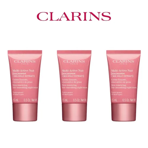 Clarins Crema hidratante de día/noche renovadora multiactiva 15 ml, todo tipo de piel, cuidado de la piel original, belleza de salud