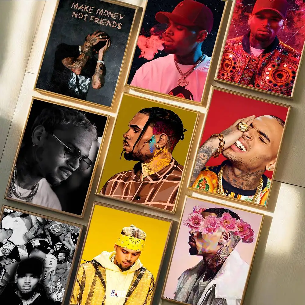 C-Chris Brown Poster Art With Prints Home Bedroom Living Room Decoration Gift