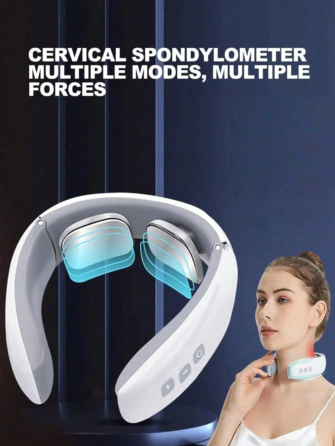 

Shoulder And Neck Massager With Heat Compress, Adjustable Massage Modes And Gear Strength - Battery Version (Excluding Battery)