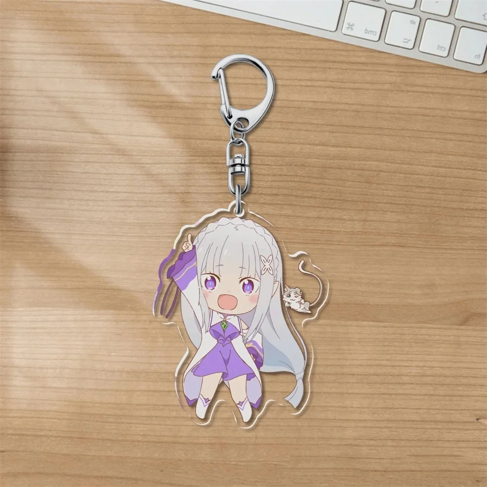 6cm Re:ZERO -Starting Life in Another World Acrylic Keychain Characteristic Characters Ornament Accessories Collection