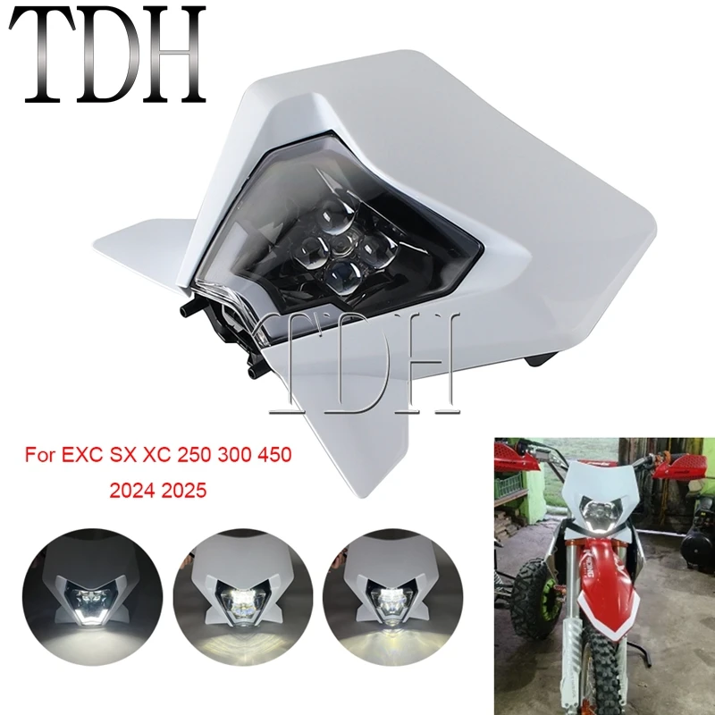 

Фара Эндуро для SX XC EXC 450 300 250 2024-2025, светодиодная фара, обтекатель, велосипед для грязи, эндуро, мотокросс, дальний ближний свет, DRL Light