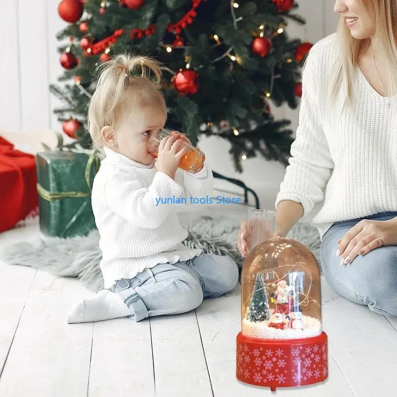 

50LB Christmas Led Light Glowing Music Snowflake Flying Clear Lamp Cover Ornament for Xmas Festival Party Decoration Gift