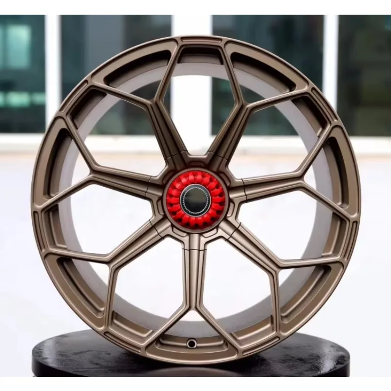 18-20 Inch Black Red Heart Shape T6061 Forged Alloy Wheel Rims 5x112 5x120 PCD MOQ 4PCS