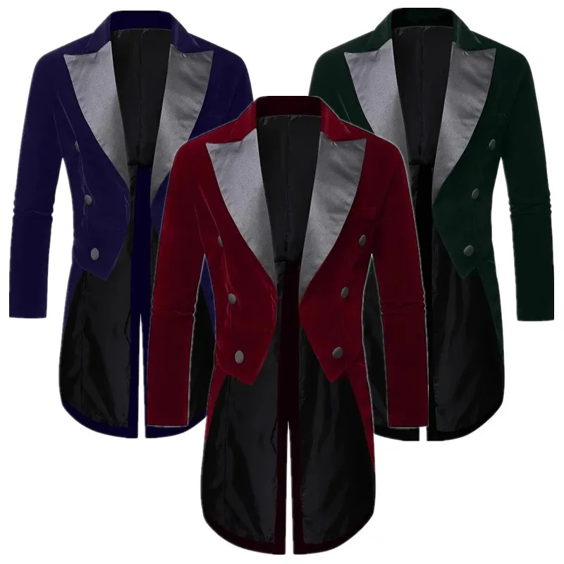 

Новый мужской свадебный банкетный двубортный фрак, пиджак, певица, волшебник, пианист, сценическое платье, золотой бархатный пиджак