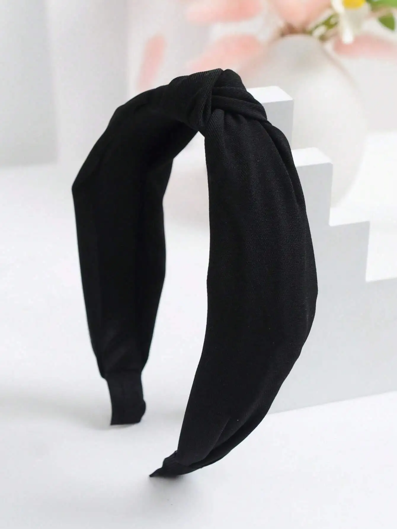 

4pcs Leopard Print & Solid Color Knotted Wide Headband For Women Casual Retro Hair Hoop