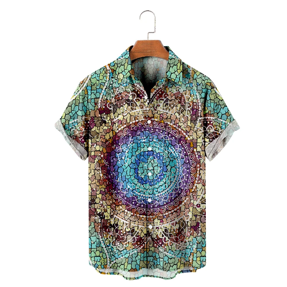 

Men's Hawaiian T-Shirt Datura Flowers Style 3D Printed Y2K Hombre Fashion Shirt Casual Beach Oversized Clothes 14