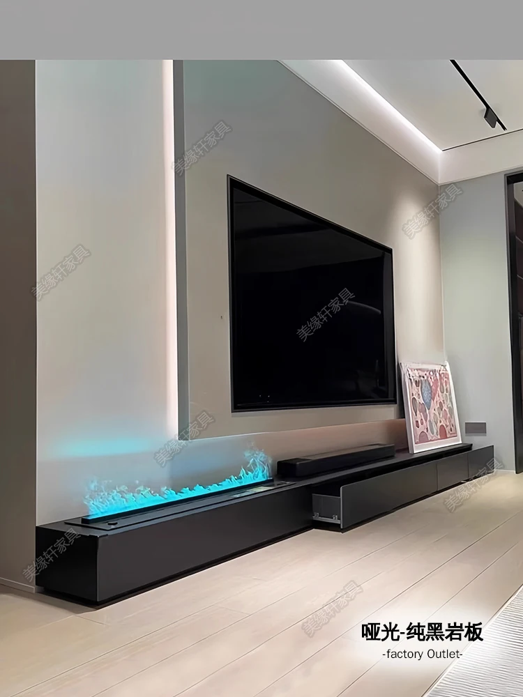 الحد الأدنى من ألواح الصخور السوداء النقية خزانة تلفزيون بيجونيا الزاوية الحرفية الراقية غرفة المعيشة فيلم وخزانة أرضية التلفزيون