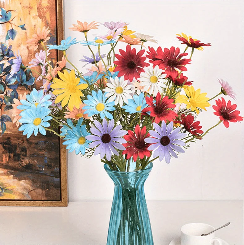 1/2/3 Stück Gänseblümchen-Kunstblumen-Blumenstrauß, 50 cm, künstliche Blumen für Garten, Hochzeit, Dekoration, Zuhause, Raumdekoration, Handwerk, Geschenkzubehör – Detail 9