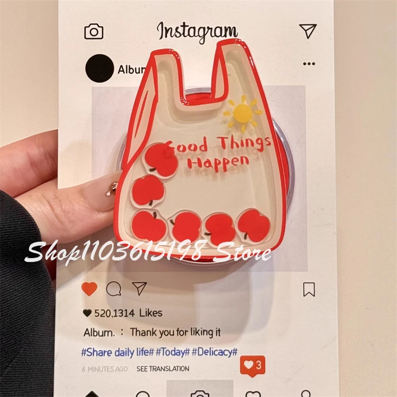 

Korea Cute Cartoon Shake Fruit Magnetic Holder Grip Tok Griptok Phone Holder Phone Stand Support For iPhone 16 Magsafe Smart Tok