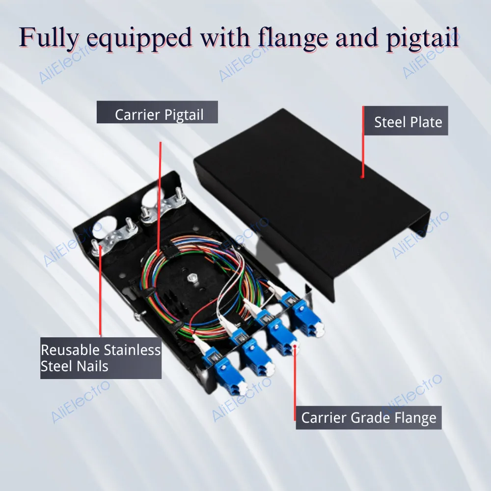 4 Port UPC Fiber Patch Panel Desktop Pigtail Optical Fiber Terminal Box with SC/FC/LC Pigtail