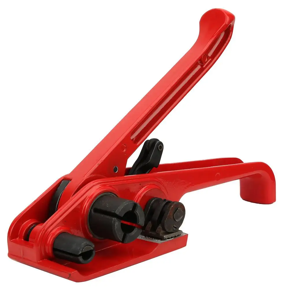 

Manual Strapping Tensioner Binding Machine Red Sealless Tightener for 16 -19mm PET PP Plastic Packing Tape