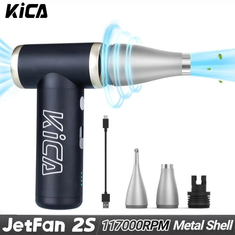 

Портативный воздуходувки KiCA JetFan 2S, 117000 об/мин, перезаряжаемый мини-вентилятор, металлический корпус, экстримальный режим, для кемпинга, походов, барбекю, активного отдыха
