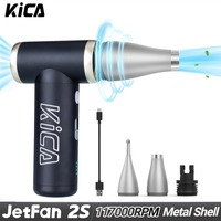 KiCA JetFan 2S Portable Air Blower 117000RPM Rechargeable Mini Fan, Metal Shell Extreme Mode, Camping Hiking BBQ Outdoor Tool