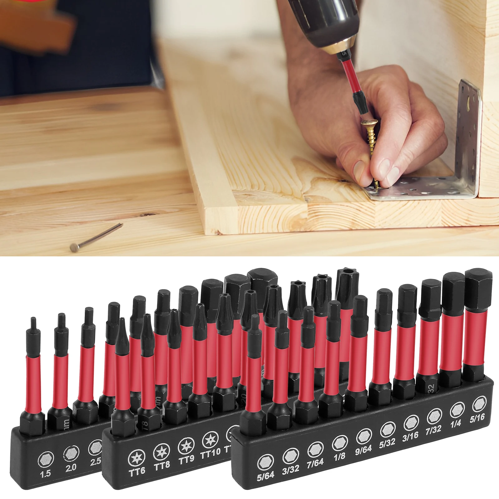 

Magnetic Hex Screwdriver Bit Set Solid Easy to Use Magnetic Head Bits Kit Versatile Alloy Steel Square Bit Set for Home