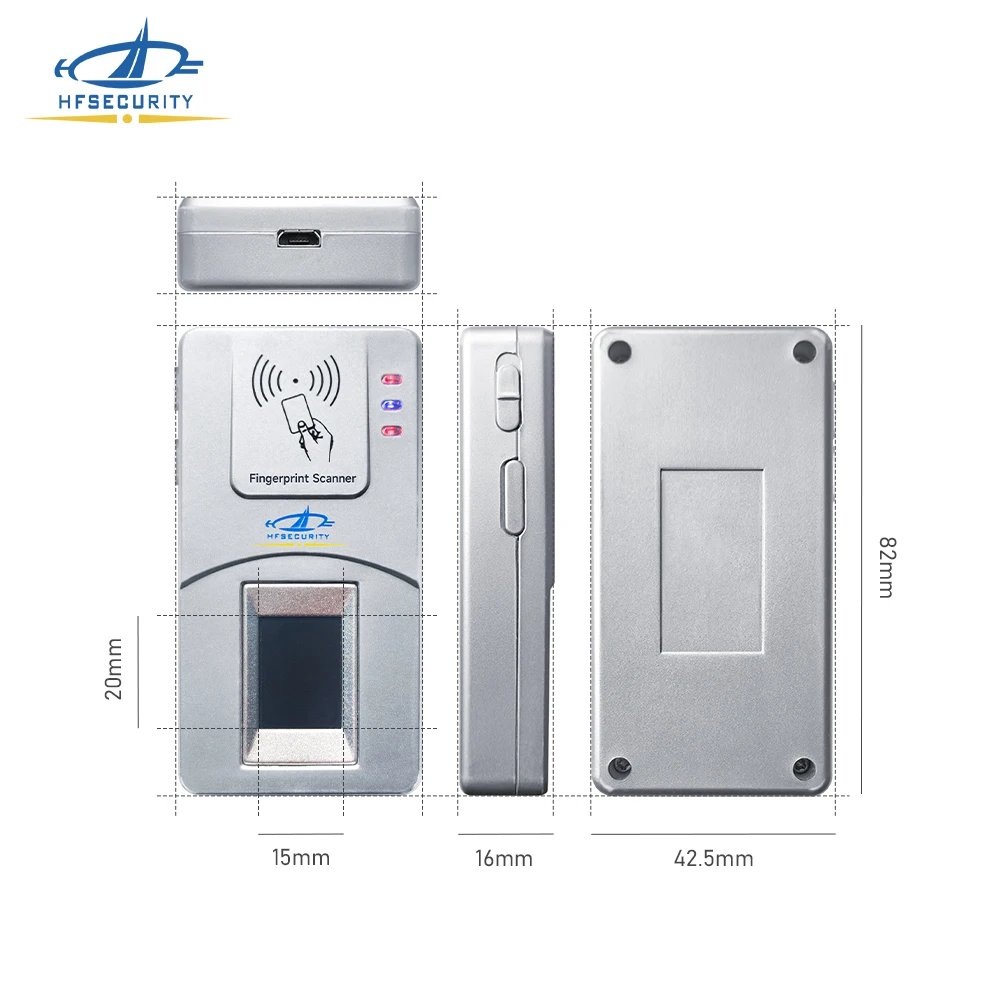 HFSecurity HF7000 Suporte conectado com scanner de impressão digital para PC desenvolver ou aplicação relacionada integrada com SDK gratuito