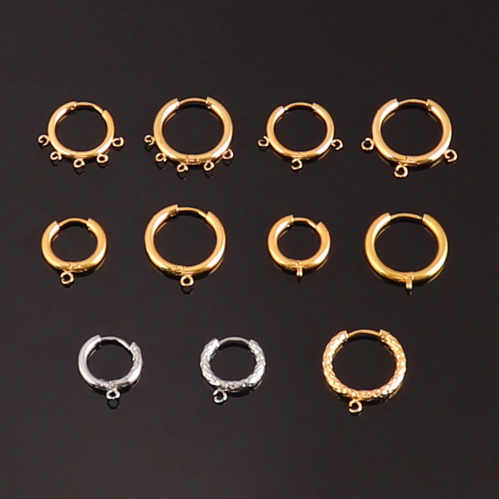 

10pcs/Lot 316L Stainless Steel Hoop Earring DIY Earrings Fitting Base For DIY Jewelry Earrings Making Supplies Accessories