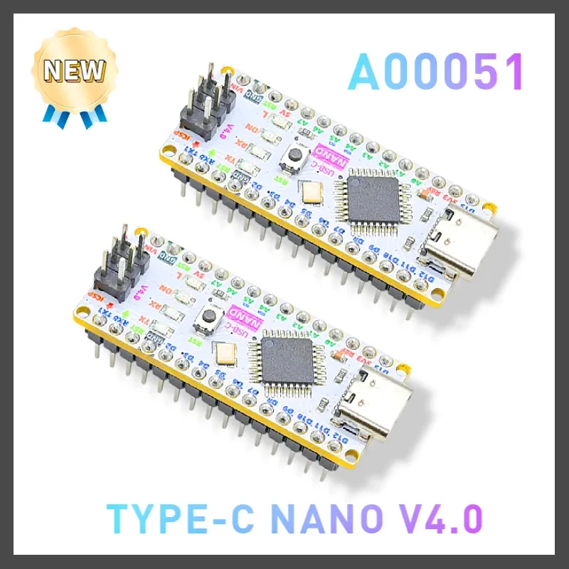 Nueva placa de desarrollo Nano V4.0 colorida, placa Compatible con Arduino Nano 3,0, TYPE-C, modelo de repuesto de alta calidad A00051