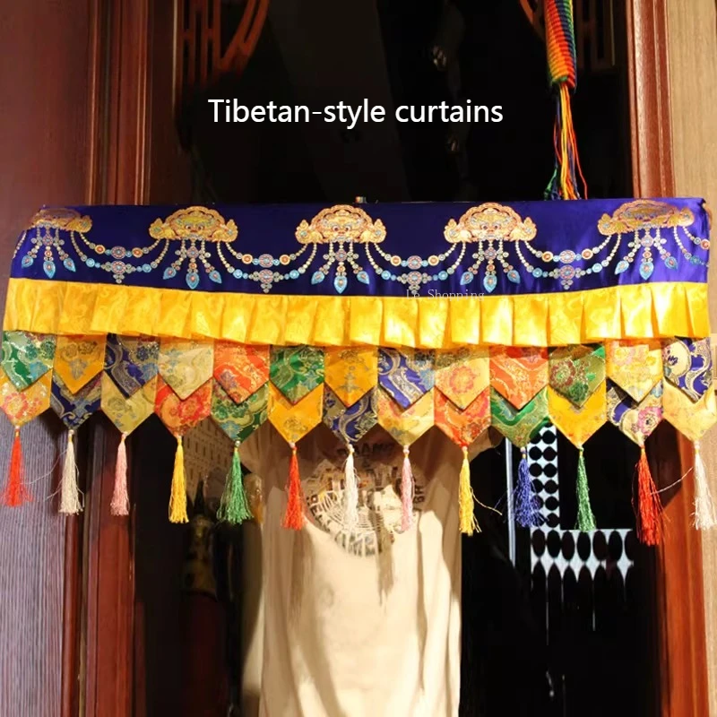 Tibetan Fabric Curtain/Wall Skirt Hanging Curtains Tablecloth Table Circumference Ceiling Decoration for Buddhist Hall Fabric