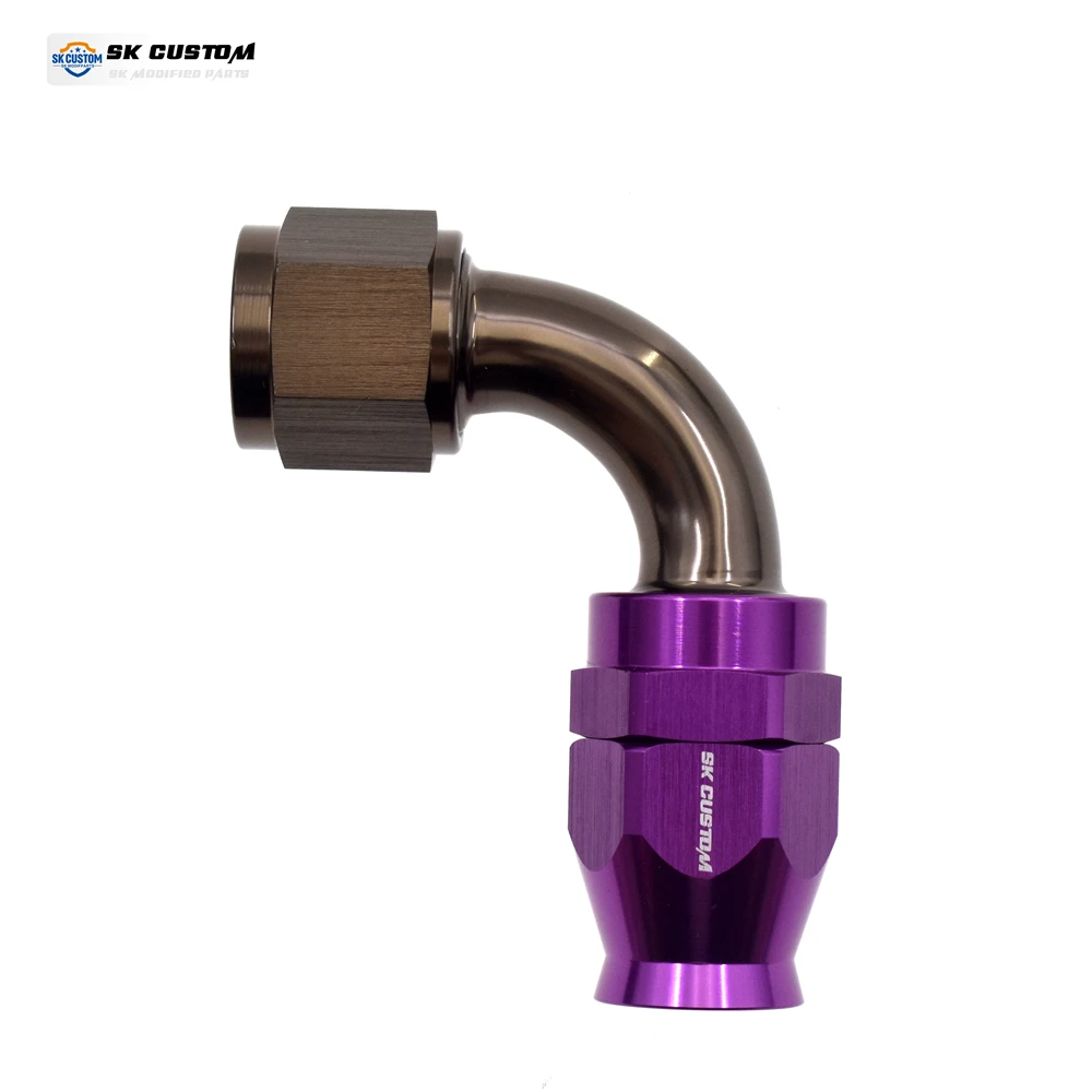 SK CUSTOM PTFE slanguiteinde olieleidinginterface AN8 recht 0 ° /45 ° /90 ° /120 ° /150 ° /180 graden PTFE brandstofleiding slanguiteinde fitting adapter