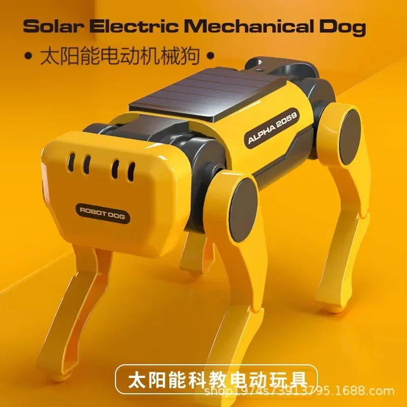 You Can Walk in The Sun Solar Electric Robot Dog Children's Assembled Toy Boy Educational Robot