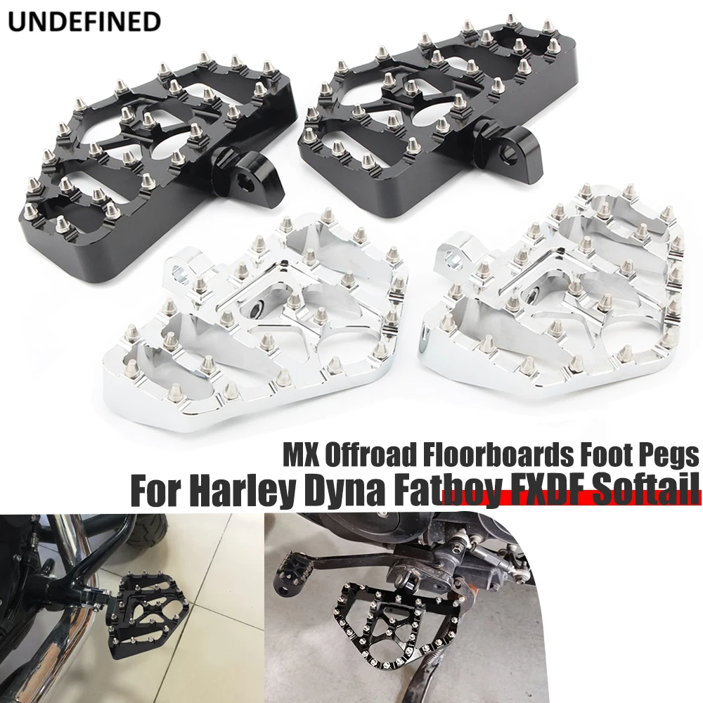 

MX Offroad Floorboards Foot Pegs Wide Fat Footrest Pedals For Harley Dyna Fatboy FXDF Softail Sportster 883 XL Bobber Motorcycle