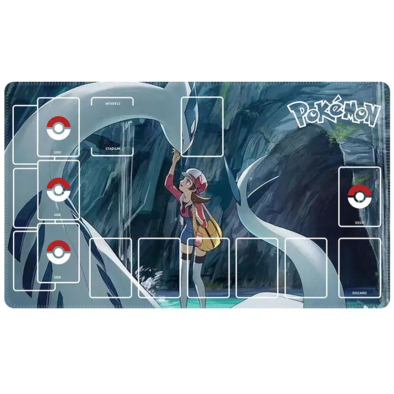 Pokemon PTCG Anime Pikachu Mimikyu Mew Anime Anti-slip Game Table Mat Dedicated Game Battle Card Mat Gift Toy