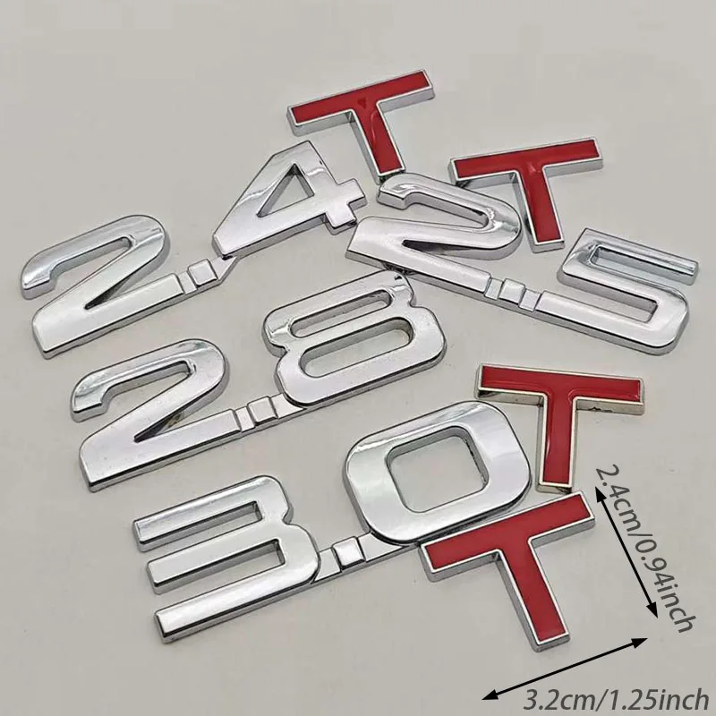 1 قطعة 2.0T 2.2T 2.4T 2.5T 2.8T 3.0T قسط سيارة معدنية ملصق الجانب الحاجز الخلفي الجذع شعار شارة الشارات لأي مركبة