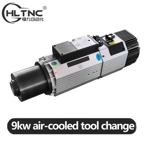 HQD 9KW ATC Spindle Motor 24000RPM 220v 380v ISO30 800Khz Air Cooled Automatic Tool Change Spindle for Woodworking CNC Machine