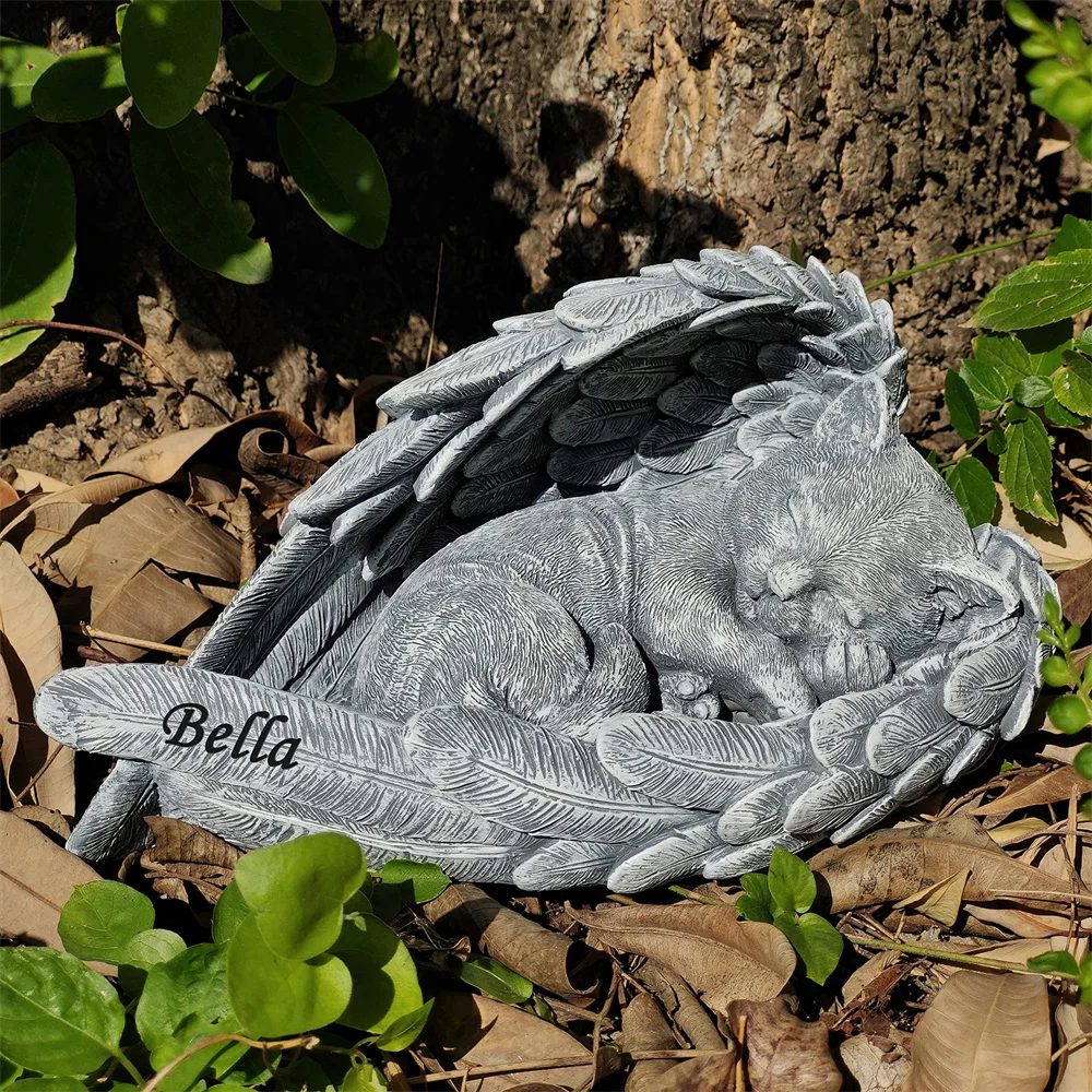 Imagem -02 - Personalizado Pet Memorial Stones Ornamento Estátua do Gato Grave Marcadores Pet Loss Sympathy Lembrança Presentes