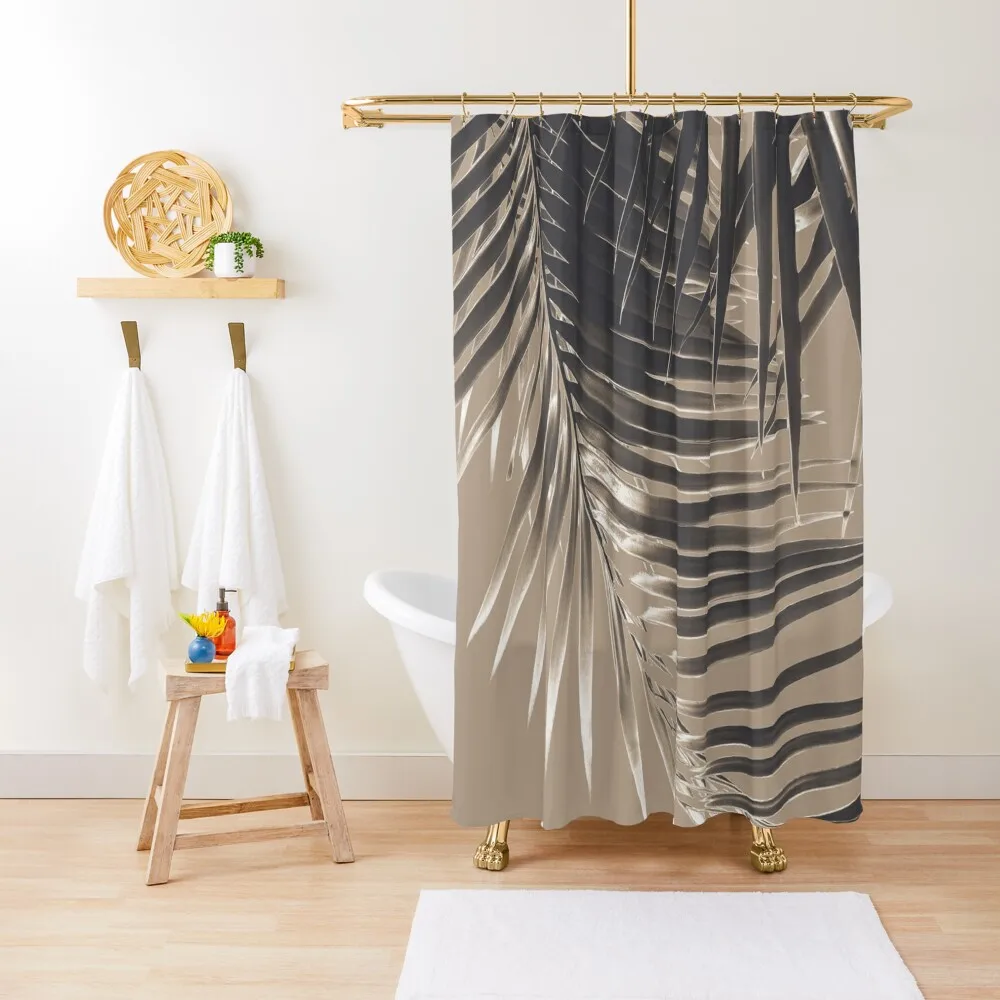 Palm Leaves Sepia Vibes #2 #tropical #decor #art Shower Curtain Anti-Mold Waterproof Shower For Bathrooms Curtain