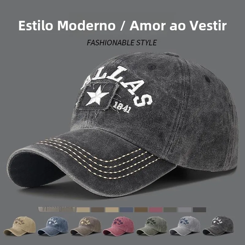 bone-masculino-estilo-novo-primavera-com-patch-bordado-efeito-desbotado-estilo-doce-e-fofo-fibra-de-poliester-topo-redond
