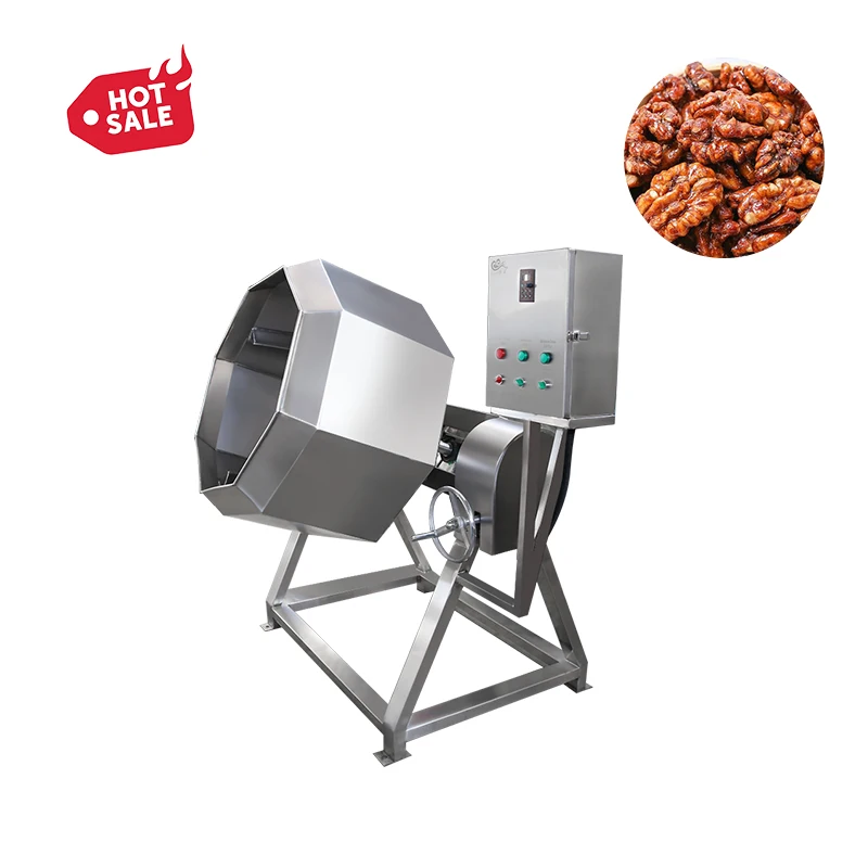 Fully Automatic Sugar Coating Machine High Efficiency Nuts Processing Machine Peanut Almond Coating Equipment Factory Supply