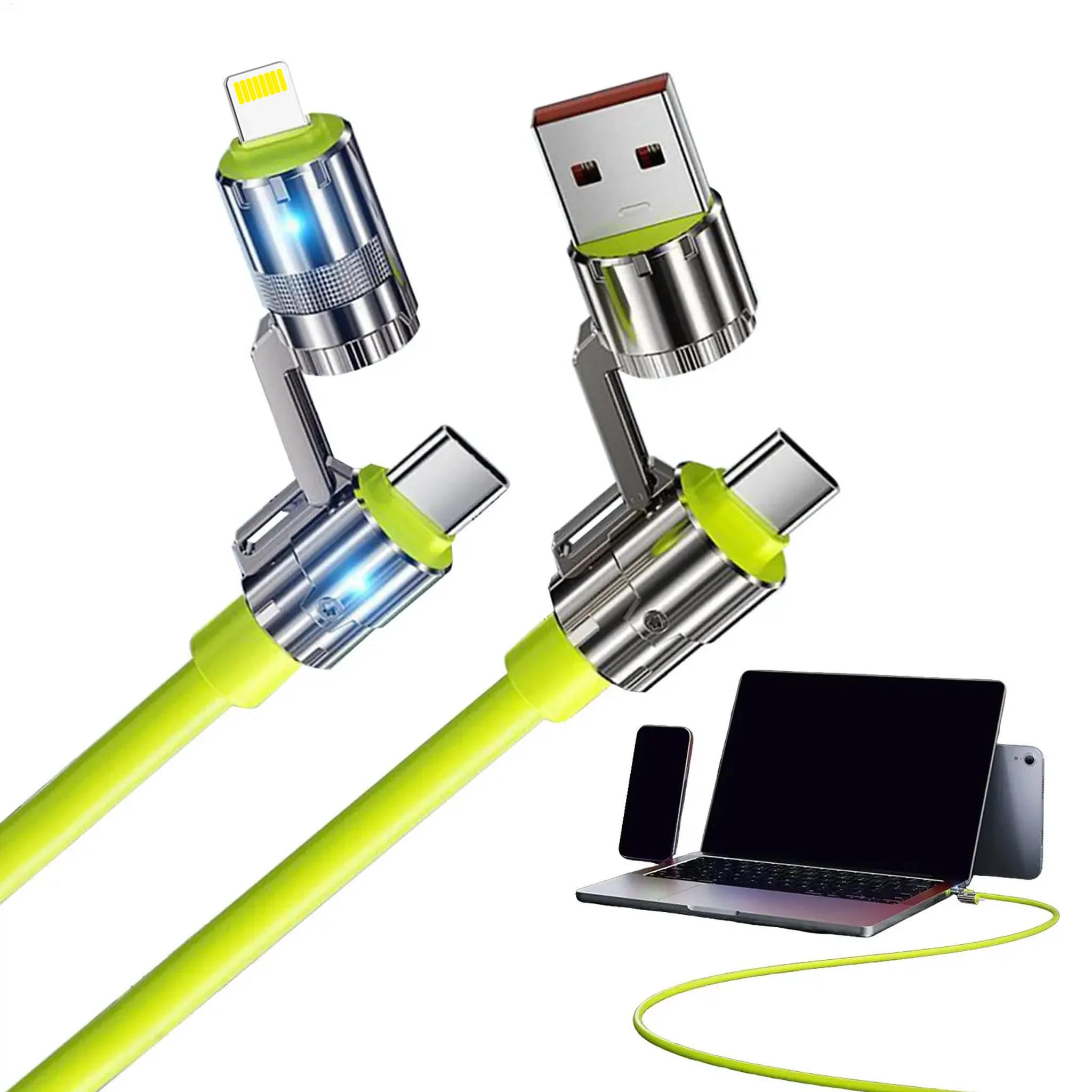 240W Overload Prevention Phone Cord 4 In 1 Charging Cable Fast Charger Cord for Laptop Cellphone Smartphone Tablet Business