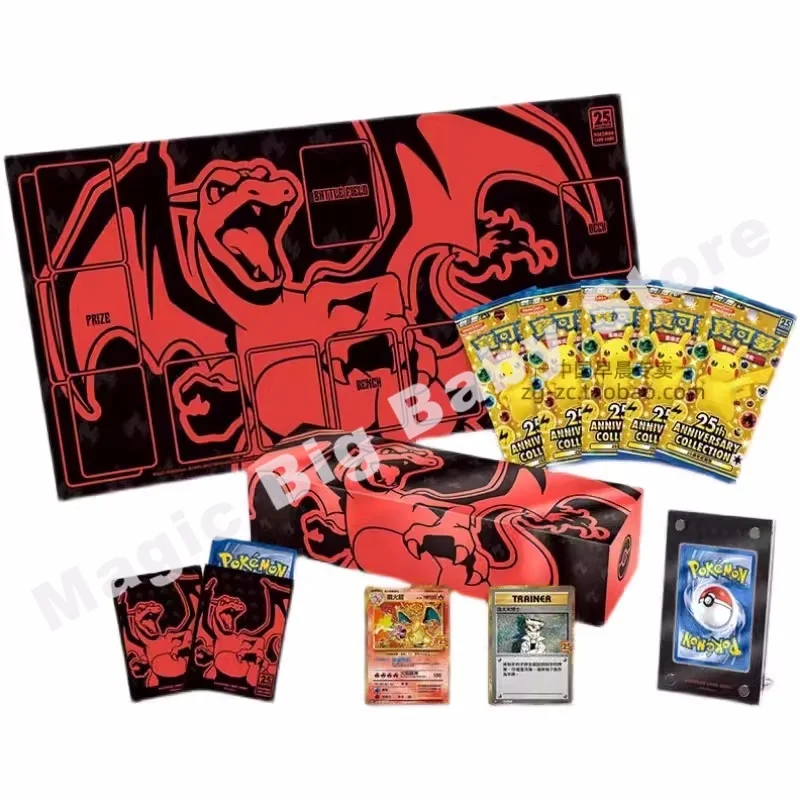 Genuine Original Pokemon PTCG Card Sword Shield Chinese 25th Anniversary Charizard Moon Eevee Blastoise Rayquaza Collection Box