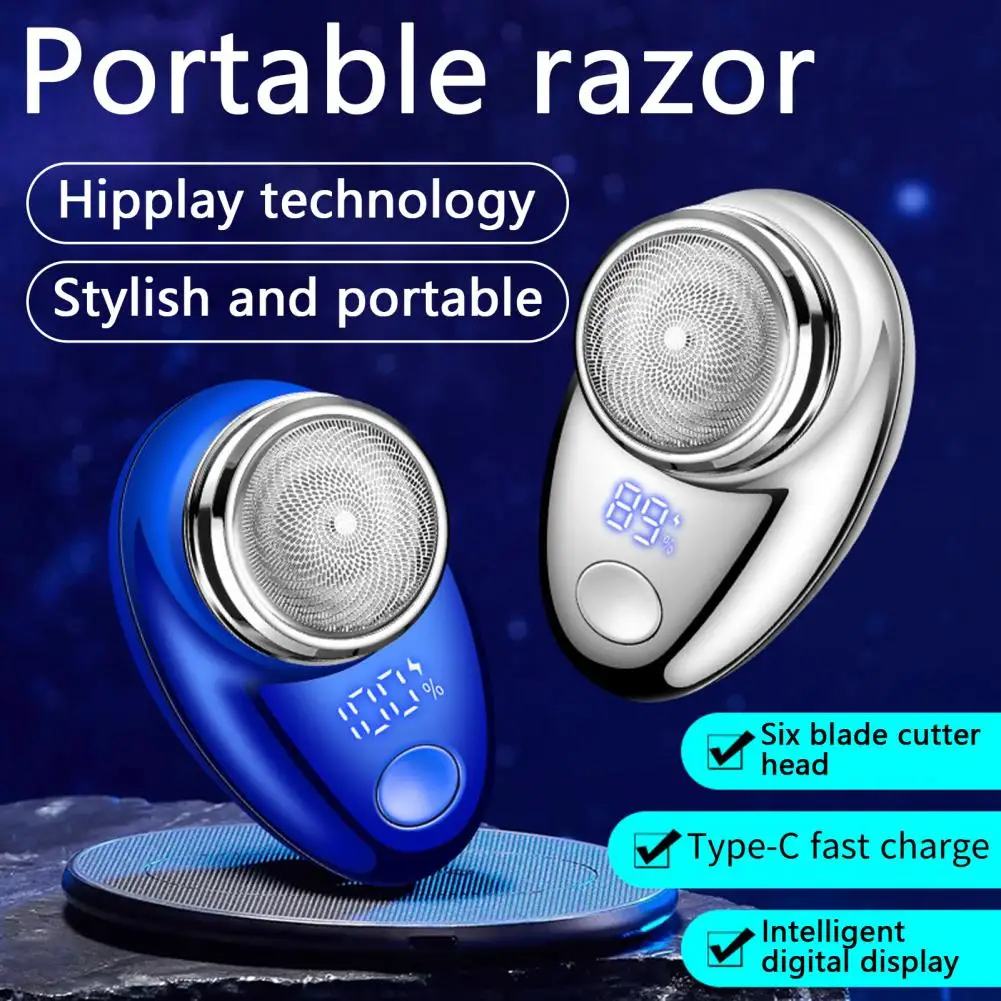 Electric Men Shaver Wet Dry Electric Shaver Portable Cordless Men's Electric Shaver with Digital Display Type-c for Hair