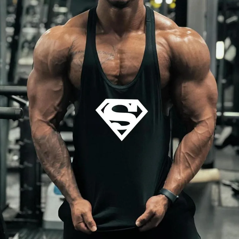 

Running Vests Mens ANIMAL Letters Printed Gym Stringer Tank Tops Cotton Bodybuilding Sleeveless Singlets Muscle Fitness Clothing