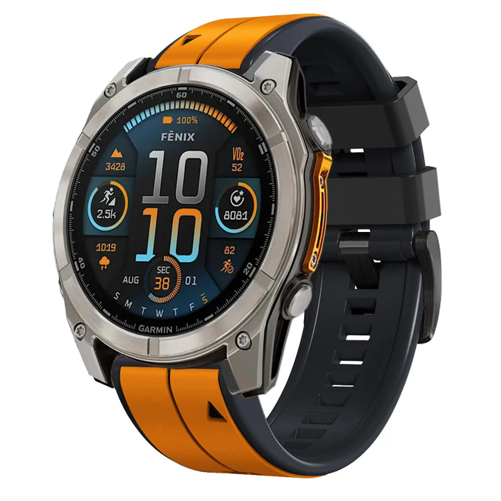 Correa de silicona de 22 y 26 mm compatible con Garmin Fenix 8, pulsera Quickfit Fenix E, 7 Pro, 7X Pro, 6, 6X Pro, 5, 5X Plus