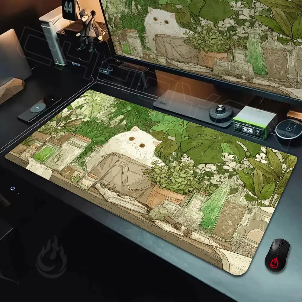 Lovely Plant Studio anime cat Mouse Pad Desk Mat Non-Slip Durable office mouse mat gaming mats with Stitched Edge HD printing