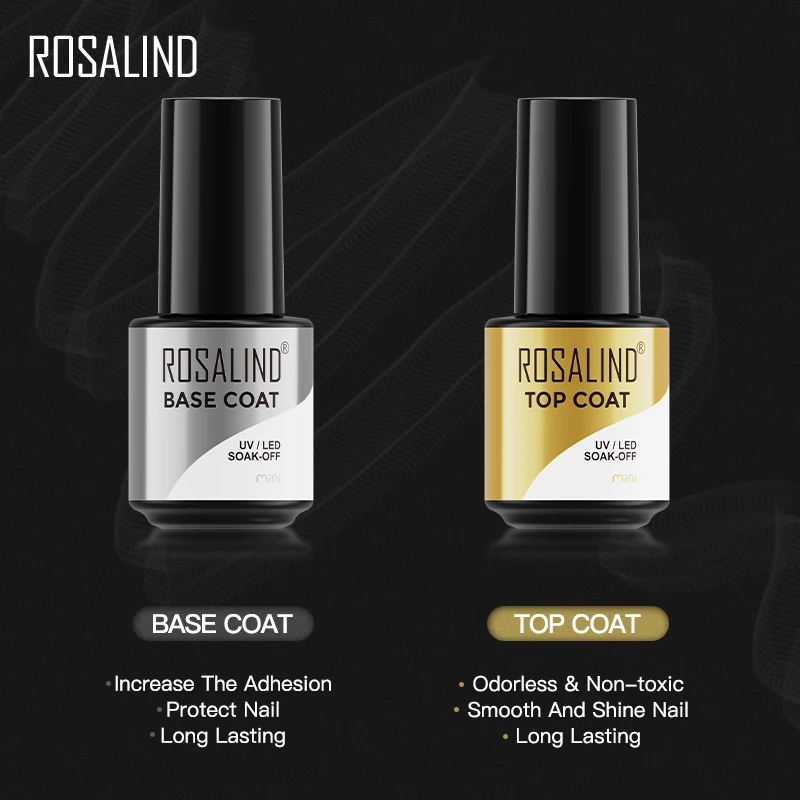 ROSALIND-esmalte de Gel UV para manicura, barniz semipermanente para capa superior y Base, 7ml, 2 unidades