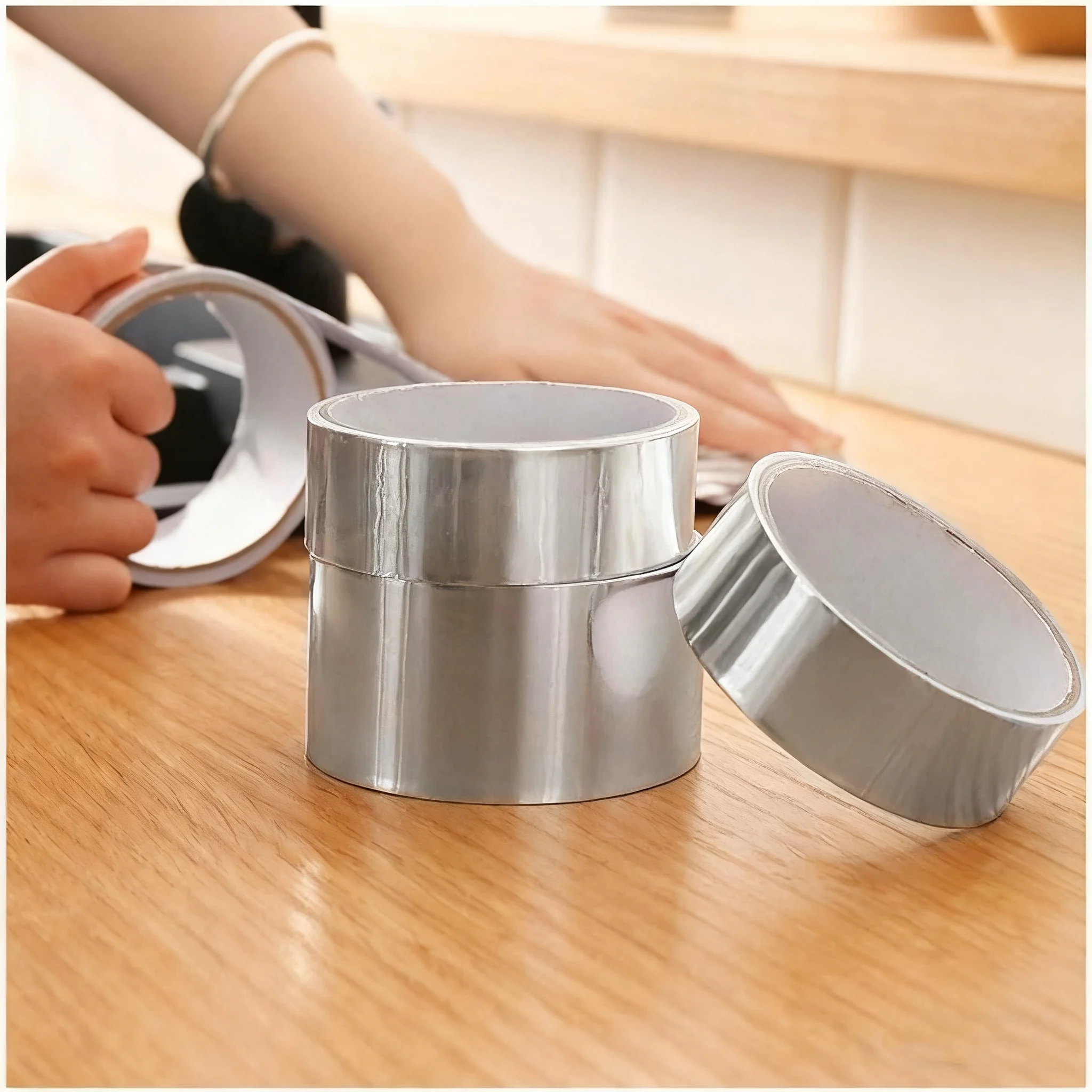 الألومنيوم احباط الشريط الفضة مقاومة للحرارة مانعة للتسرب المواد اللاصقة الترقيع إصلاح مكافحة تسرب شريط لاصق المطبخ ملصقات مقاومة للماء #1