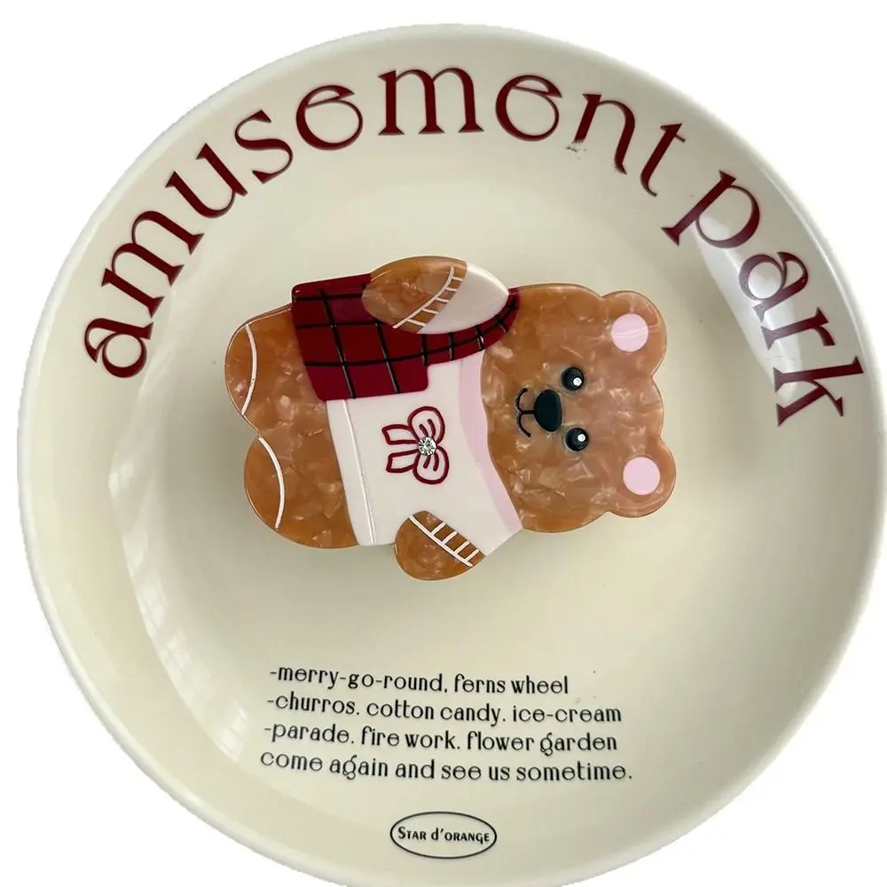 

Fashion Korean Style Cartoon Bear Shark Clip Bow Kawaii Cute Hair Carb Clip Sweet Acetic Acid Small Hair Claw Girls