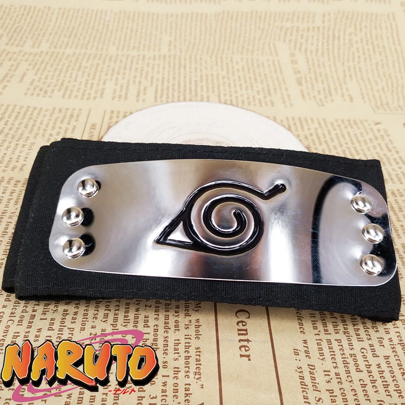 NARUTO czoło Protector dziecko zabawkowe figurki z Anime Cosplay Logo Plated Ninja pałąk Uzumaki Naruto Kakashi opaska na głowę dekoracji