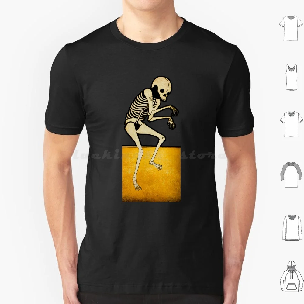 Japanese Woodblock Skeleton T Shirt 6xl Cotton Cool Tee Skeleton Skull Halloween Spooky Scary Bones Teeth Monster Ghost Creep